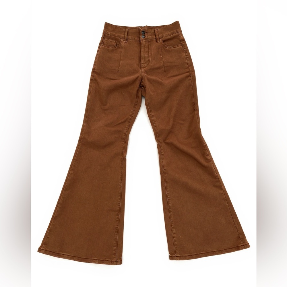 🍂 We The Free High-Rise Flare Jeans - Boho Chic in Terracotta! 70s Vibe